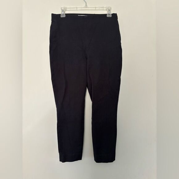 Everlane SZ 8 Curvy Side Zip Stretch Cotton Pant Black Basic Office Career Wear - Picture 2 of 8
